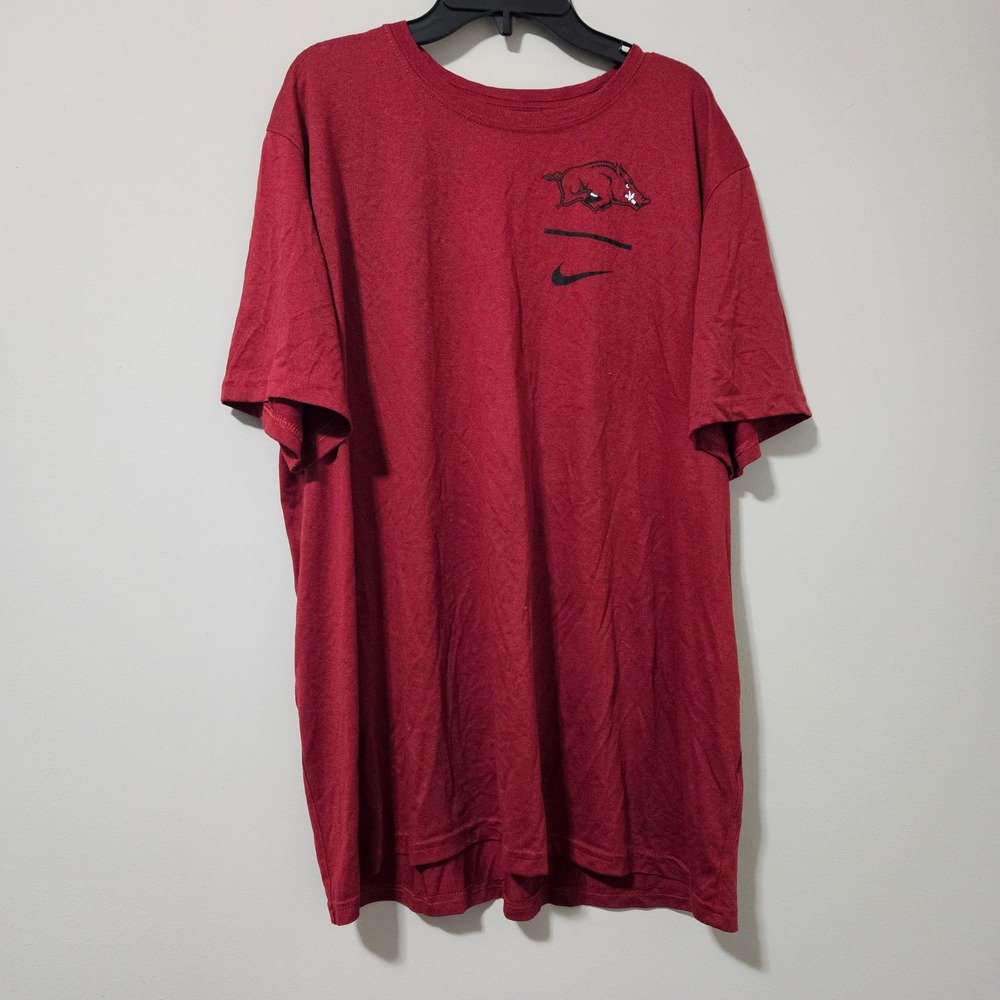 Nike Arkansas Razorbacks Dri-FIT T-Shirt Mens XXL‎ Red NCAA Training Tee